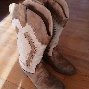 Tan and Brown Cowboy Boots